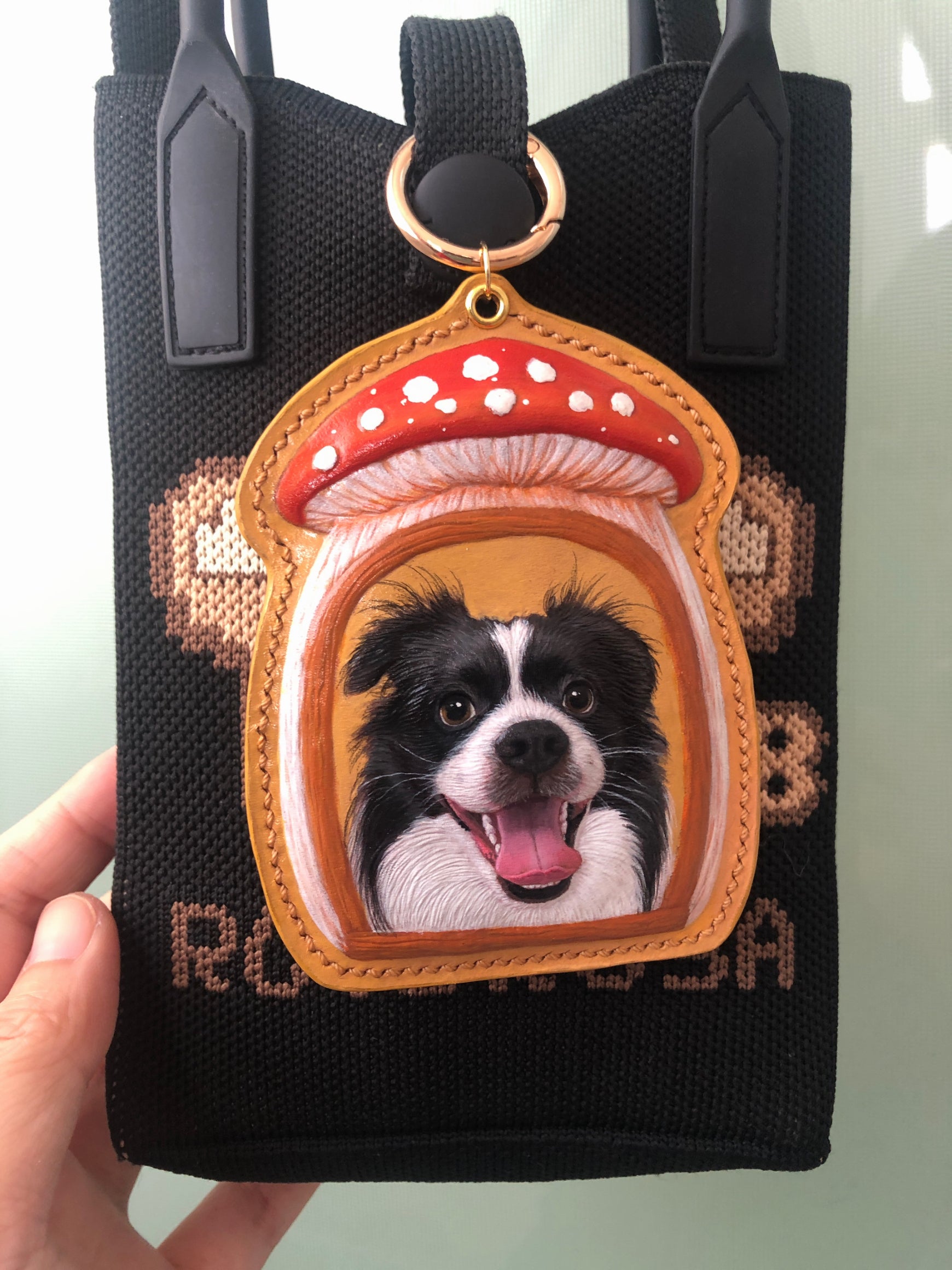 Mushroom House Leather pet carving | 3D Carving | pet souvenir Main image