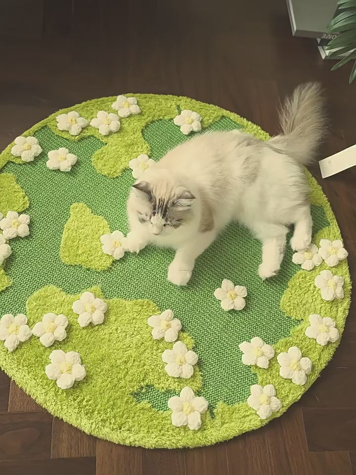 Floral Garden Sisal Cat Scratching Carpet